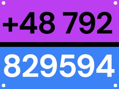 Grafika z numerem telefonu do firmy: +48 792 829 594